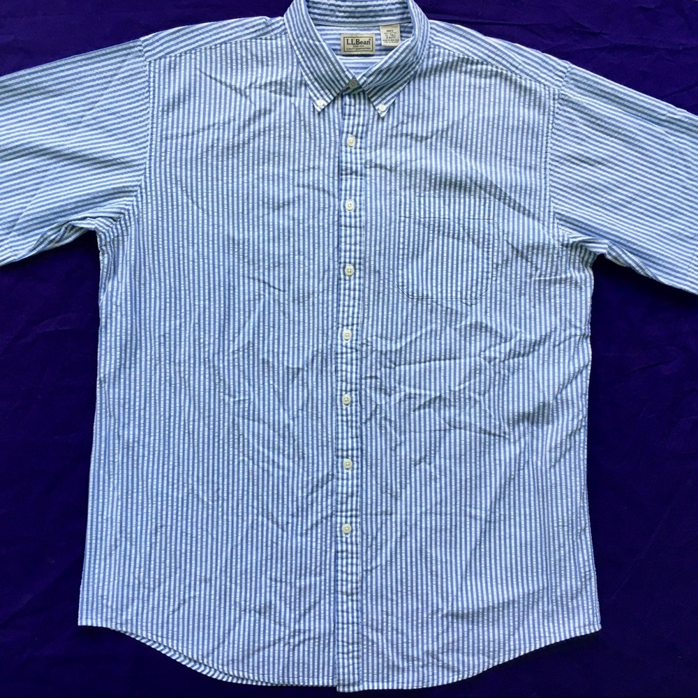 Men’s Pastel Blue Striped Button Front Shirt